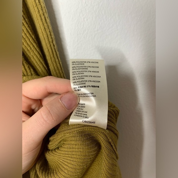 Free People Chartreuse cowl neck split back long sleeve - Picture 11 of 11